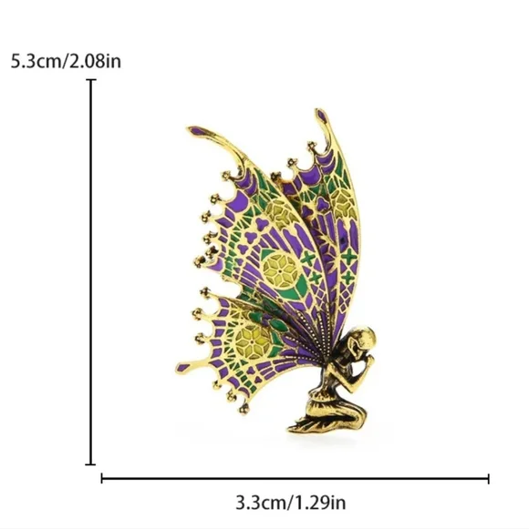 Retro Butterfly Wings Fairy Brooch - Picture 2 of 2